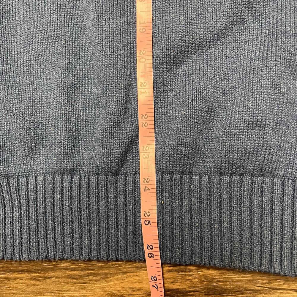 Polo Ralph Lauren Cotton Quarter Zip Sweater XXL Blue Pony Mock Neck Old Money - Picture 13 of 13